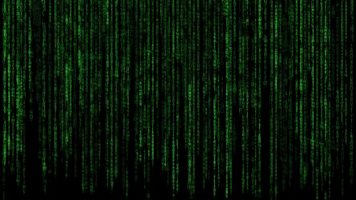 矩阵代码雨 数字瀑布 科幻风格 绿色调 4K