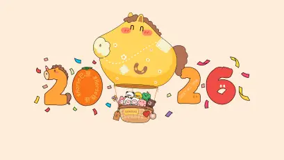 2026新年插画 卡通 新年 马年 4K