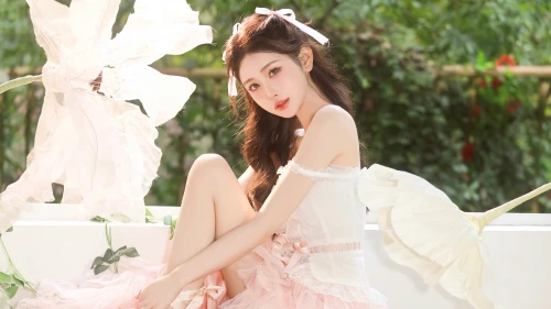 梦幻花间少女 户外 洛丽塔风格 粉色 4K