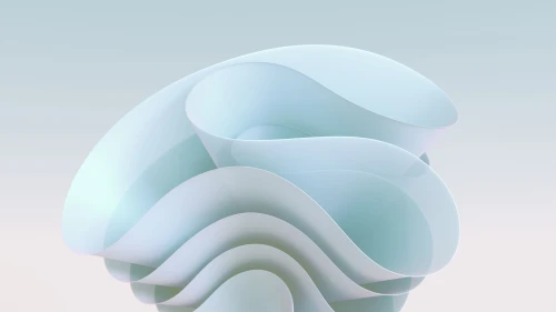 抽象波浪曲面艺术 3D渲染 抽象艺术 极简主义 4K