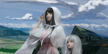 幻想世界 幻想 女性角色 白色斗篷 1080P