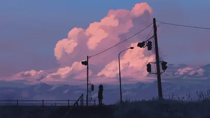 黄昏下的孤独身影 黄昏 孤独 风景 4K