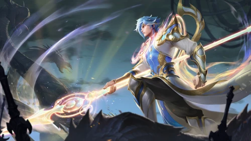 光剑战士 奇幻 战斗 蓝色 4K