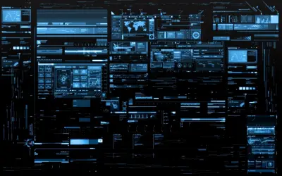 数字界面监控屏 科技场景 未来风格 蓝色调 1080P