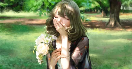 花间少女 自然风光 梦幻风格 柔和色调 8K