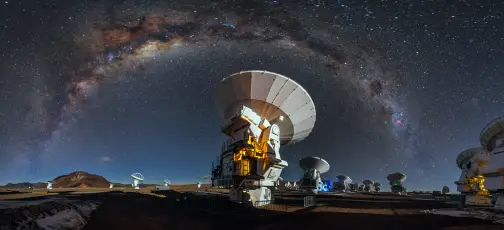 银河下的天文台 夜景 天文 银河 4K
