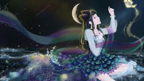 星空下的梦幻少女 梦幻 少女 星空 4K