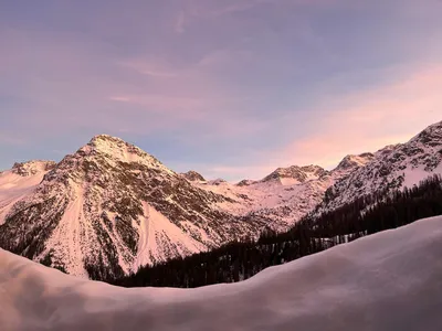 雪山晨曦 雪山 自然风光 冬季 4K