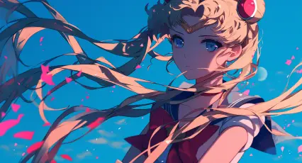 动漫少女风 动漫 少女 蓝色背景 2K