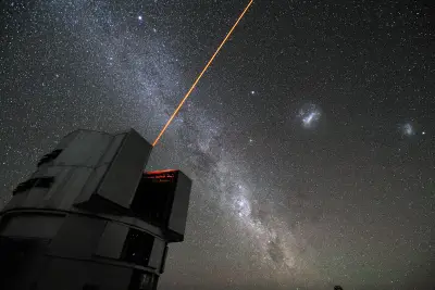 天文望远镜与星河 夜空 望远镜 银河 4K
