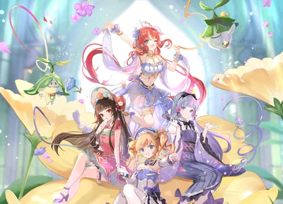梦幻花海少女 幻想场景 动漫风格 柔和色彩 4K