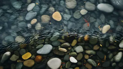 溪流石子 自然 水景 石头 2K