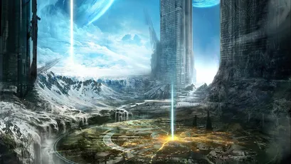 科幻冰原奇景 科幻 冰原 未来城市 4K