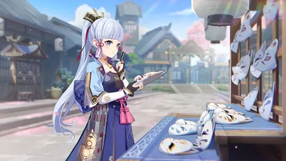 和风少女茶摊 日式建筑 动漫风格 淡雅色调 4K