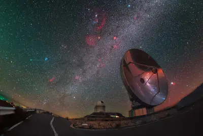 天文观测站 夜空 天文台 卫星天线 4K