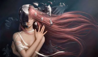 红发机械少女 科幻 赛博朋克 红色长发 4K