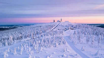 冬日雪景与天文台 冬季 雪地 天文观测 4K