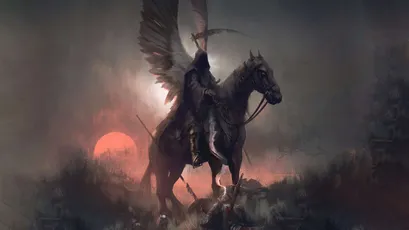 暗夜骑士 奇幻场景 黑暗风格 红色调 4K