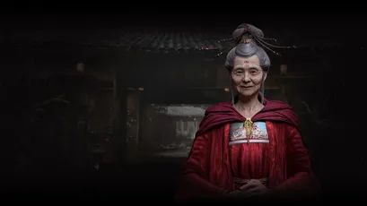 古装老妇肖像 古装 肖像 红色 1080P