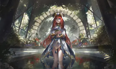 废墟中的少女 动漫风格 废墟 森林 4K