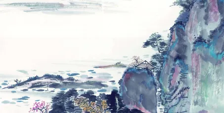 山水画卷 山水画 水墨风格 自然景观 8K