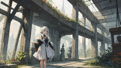 废墟少女 废墟 少女 日系 8K