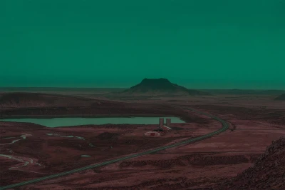异星荒野公路 风景 超现实 青绿色调 1080P