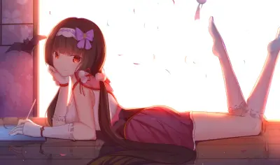 夕阳下的少女 夕阳 少女 动漫 1080P