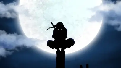 月下忍者剪影 剪影 忍者 月亮 1080P