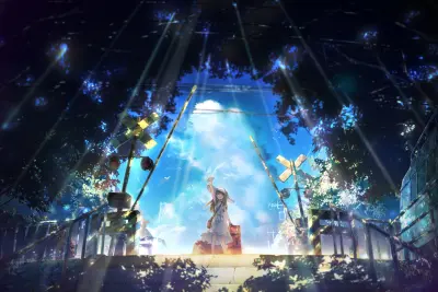 梦幻夜景桥 奇幻 夜景 桥梁 1080P