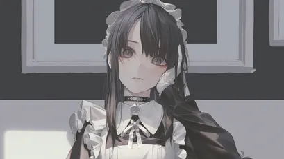 黑白色调的动漫角色 动漫 黑白 角色 1080P