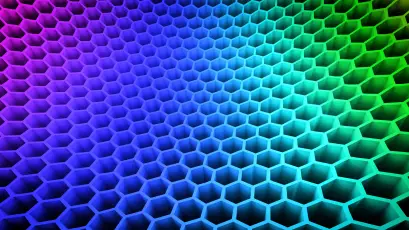 彩虹色蜂窝结构 蜂窝 抽象背景 3D渲染 8K