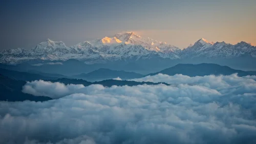 云海之上的雪山 自然风光 山脉 云海 1080P