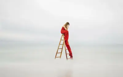 红色长裙的孤独 海边 孤独 红色 1080P
