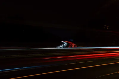 夜路车流光轨 夜景 长曝光 车灯轨迹 4K