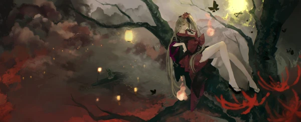 妖异少女与彼岸花 奇幻 动漫风格 神秘 4K