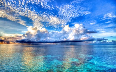 梦幻海洋 海洋 天空 云朵 2K