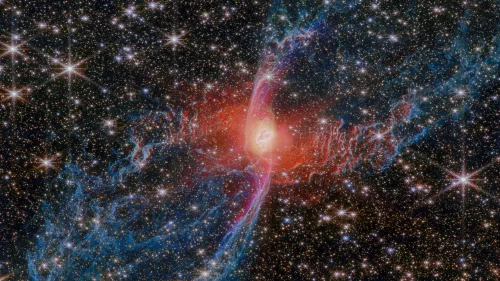 星云与星辰的交响 宇宙景象 深空摄影 红色星云 4K