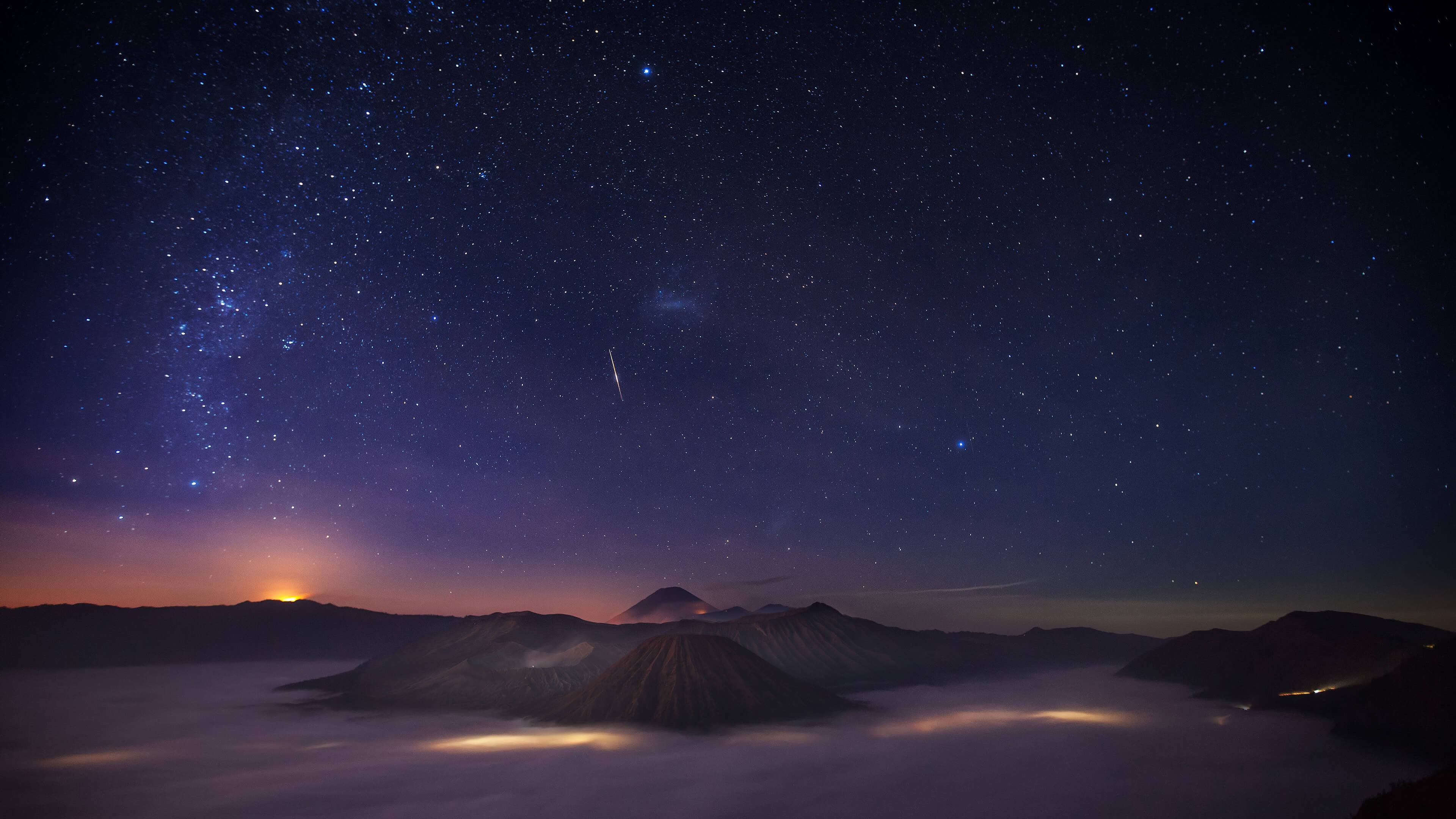 火山之巅的璀璨星河 星空摄影 火山 夜景 4K