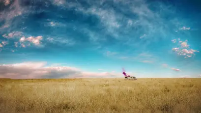 旷野中的孤独车辆 荒野 汽车 风景 1080P