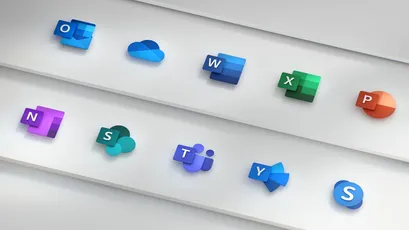 Microsoft 办公软件 蓝色主题 图标集合 4K