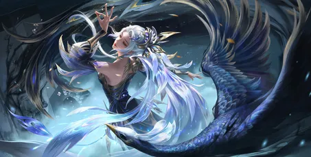 梦幻水下美人鱼 水下 幻想 蓝色 8K