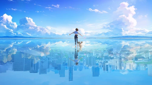 云端漫步 梦幻 城市 天空 4K