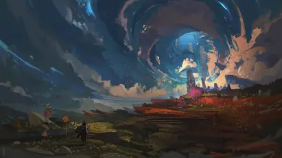 末日天空下的废墟 科幻 废土 末日 1080P
