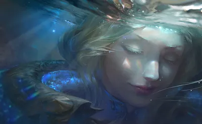 水下梦幻女神 水下 梦幻 蓝色 8K