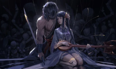 暗夜琴音 奇幻 古风 暗色调 4K