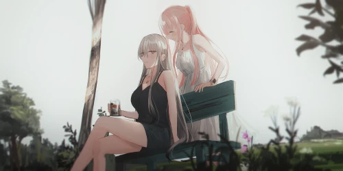 公园静坐时光 动漫风格 公园场景 少女 1080P