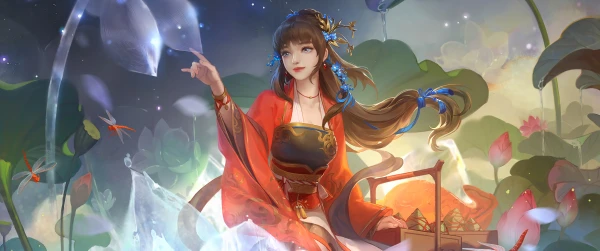 月下莲池仙子 古风 仙侠 莲花 2K