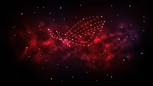 星云中的电竞徽标 宇宙星空 科幻风格 红色星云 4K
