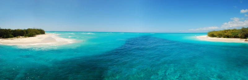 热带海滩全景 海滩 海洋 蓝色 8K